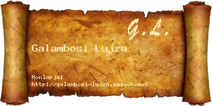 Galambosi Lujza névjegykártya